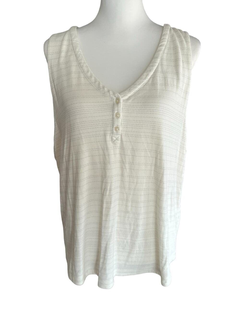Soma XXL Sleeveless Top White Gray